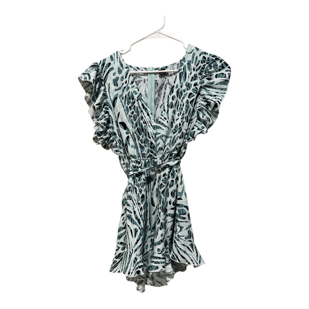 SHEIN Black and White Patterned Romper